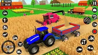 Amazing tractor farming simulator gameplay  | Wheat harvesting & modern farming game