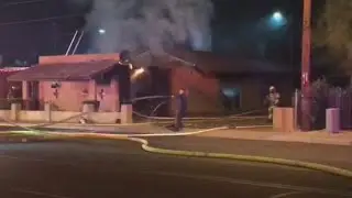 VIDEO: Firefighters battle 1st-alarm fire in Phoenix