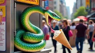 Ice Cream Machine Malfunction! 🤯 Animals are Coming Out Instead of Soft Serve! #animalasmr #asmr 