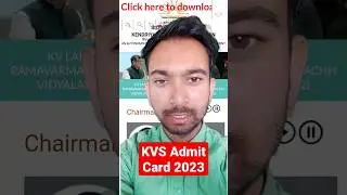KVS Admit Card 2023 |Kvs admit card download kaise kare #kvsadmitcard #kvs #kvsexam2023 #shorts