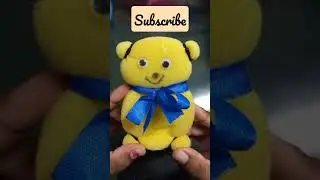 easy teddy bear diy | kitchen sponge and rubber band craft | craft | kids activity | eshana |