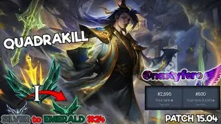 AMAZING MASTER YI QUADRAKILL 1v4 - ONE STEP CLOSER TO EMERALD - League of Legends