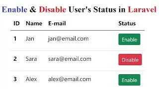 How to Enable & disable User's Status in Laravel
