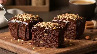 Healthy Fudgy Brownie | Sugar-Free & Flour less | Oats, Banana & Dark Chocolate