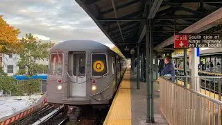 MTA RARE! | R68 (Q) Train (Concourse Set) Arriving & Departing Kings Highway