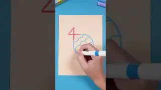 🎨 Number 4 Art Hack! Make a Cute Fish from a Simple Digit! ✨🐠 #shorts #easyart #kids