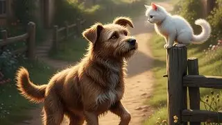 Dog and cat love story @AnimalHT2721