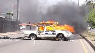 Drivers clash with police in Honduras during fuel strike
