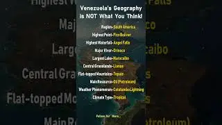 Venezuela Geography Revision: 10 Facts in 60s #studyshorts #geographyrevision #education