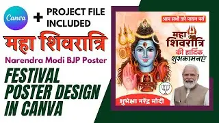 Maha Sivrati Political Narendra Modi | Festival Political Poster Design | Bjp Political Poster Canva