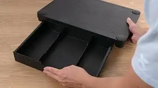 3-Tier Printer Stand with Drawer Mobile Printer Cart with 4 Swivel Wheels - Moustache&reg;
