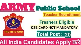 AWES Vacancy 2024 | Army School Vacancy 2024 | APS New Vacancy Notification Out | PRT, TGT, PGT 🔥