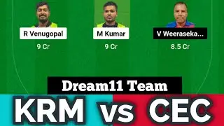 KRM vs CEC prediction, KRM vs CEC-B dream11 team, KRM vs CEC-B dream11