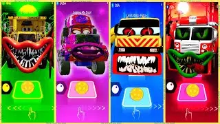 coffin dance - Colossus Truck vs Mack Truck Zombie vs Tow Truck Eater vs Fire Truck | Tiles HOP 🚒🚛🚚