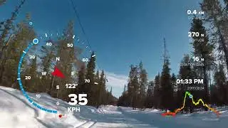 Lapin tuntureilla laskettelua murtomaasuksilla. Muonio Jerisj&auml;rvi
