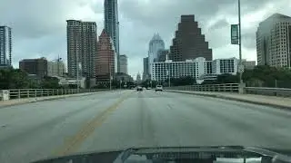 Driving on Congress Avenue To The Capitol Building In Austin, Texas (State Capital)