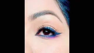 Blue eyeliner tutorial #blue #blueeyeliner #makeupvideo #eyemakeup #eyelinerhack  #ashortaday
