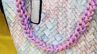 Εύκολο πλεκτό λουράκι τσάντας - Easy knitted bag strap