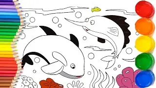 Fish Drawing and Coloring &ndash; Relaxing Art Video for All Ages || Colouring Pages