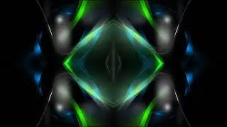 VFX Futuristic Fractal Wave Neon Green and Blue - Video Loop Background HD - VJ Loop - No Copyright