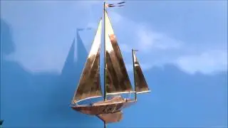 3D Copper Sailing Boat Weathervane
