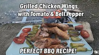 &ldquo;Grilled Chicken Wings with Tomato & Bell Pepper | Outdoor Cooking in Nature