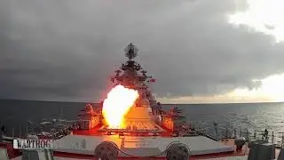 MISSILE FIRING FROM THE TARKR PETER THE GREAT OF THE NORTHERN FLEET