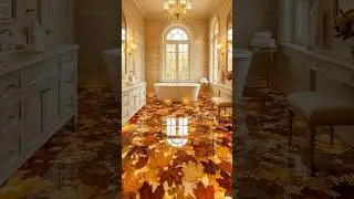 Autumn Leaves Trapped in Glass&hellip; This Floor Is Unreal 🍂🤯
