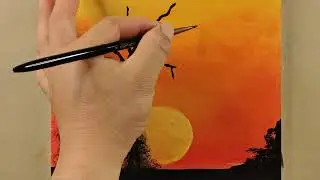 Painting  beautiful nature to easy  Acrylic . artist ແຕ້ມຮູບພາບທຳມະຊາດສວຍງາມງາຍໆ