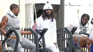 Buffalo Bills running back James Cook appears to be a 'hold-in' at training camp
