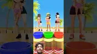 Family NICK & TANI & Squid Doll - Loop Slide #scaryteacher #short