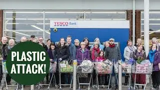 Shoppers demand Tesco cut plastic packaging and protested by leaving it behind