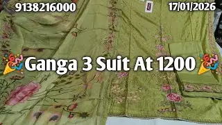 🥳Ganga 3 Suit At 1200💯||💥Ganga Partywear At Half Price🔥||All Types Of Fabric||Mix Variety Sale 💫🌟