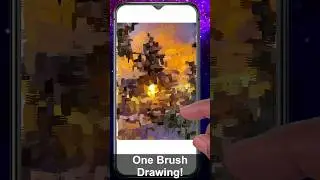One brush painting, abstract trees with the Android Paintology app #shorts #shortsvideo #easydrawing