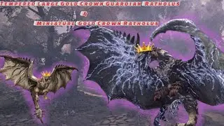 Monster Hunter Wilds Tempered Large Gold Crown Guardian Ratholus & Miniature Gold Crown Ratholus