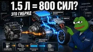 Почему маленький мотор даёт 800 сил? Как работает гибрид