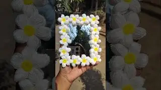 Diy flower mirror 🪞🤍✨ #shorts #youtubeshorts #diy #mirror #woolencraft #viral #trending
