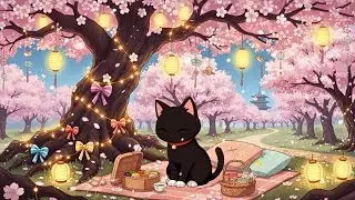 Kitty's Cat Cherry Blossom Festival 🏮 Spring Lofi Vibes 🌸 Chill Beats for Relaxing