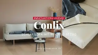 NEU 2021: INNOVATION Schlafsofa Conlix - Design Schlafsofa mit Wechselbezug | bei Sofawunder.de