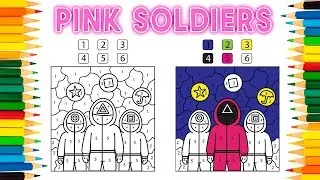 Squid Game Pink Soldiers Coloring Page | Squid Game Art For Korean Series Lovers
