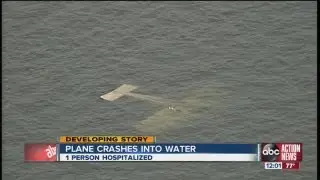 Pilot rescued after his single-engine plane crashes into Tampa Bay