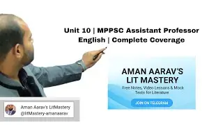 Unit 10 | MPPSC Assistant Professor English | Complete Coverage