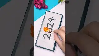 Happy New year card 2025 / New year greeting card handmade #newyearcard2025 #shorts #youtubeshorts