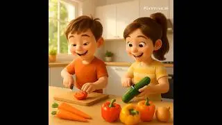 #good #food #children #vegetables #chef #animation #ai