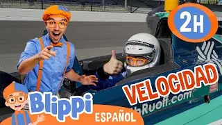 Blippi busca velocidad en un auto de carreras 🏎️ Canciones Infantiles🎵 Moonbug Espa&ntilde;ol | Blippi