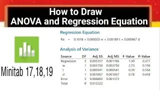 How to Draw Anova Table and Regression Equation using Minitab Software | in हिन्दी |