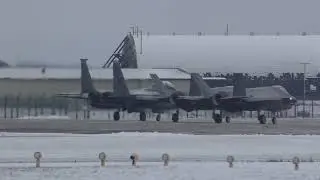 USAF Fighter Jet wait as Large Fire near RAF Lakenheath UK 6jan25 152pm 4k