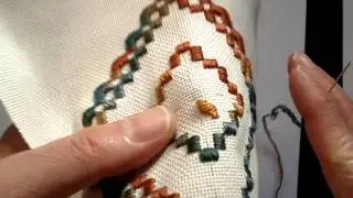 Hardanger Lesson, Satin stitch motif