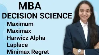 @TheFinanceExpert-PINKY MBA Decision Science Criteria Problem Maximin, Maximax, Harwicz Alpha, Laplace Minimax