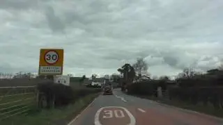 Driving On The A417 From Trumpet Crossroads To Newtown, Ledbury, Herefordshire, England
